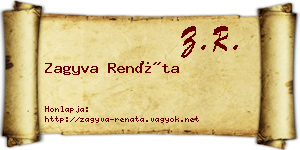 Zagyva Renáta névjegykártya
